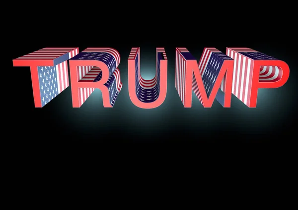 TRUMP 3D LETTERING WITH STARS AND STRIPES — Stock Photo, Image