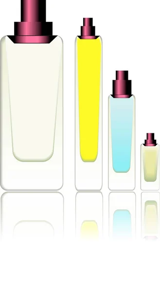 Beyaz üzerine parfüm şişeleri — Stok fotoğraf