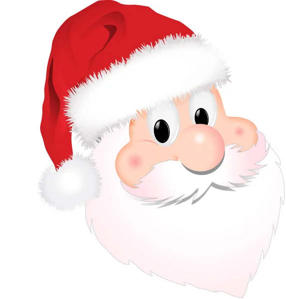 Santa twarz na białym — Zdjęcie stockowe