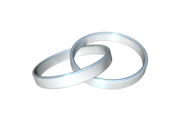 在白色的金结婚戒指。 — 图库照片
