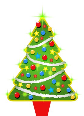 Beyaz grafik Noel ağacına