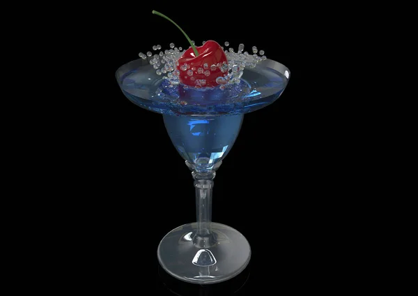 3D ілюстрація коктейлю на білому — стокове фото