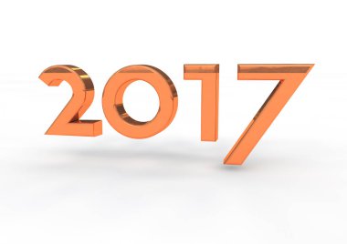 2017 yeni yıl 3d çizim