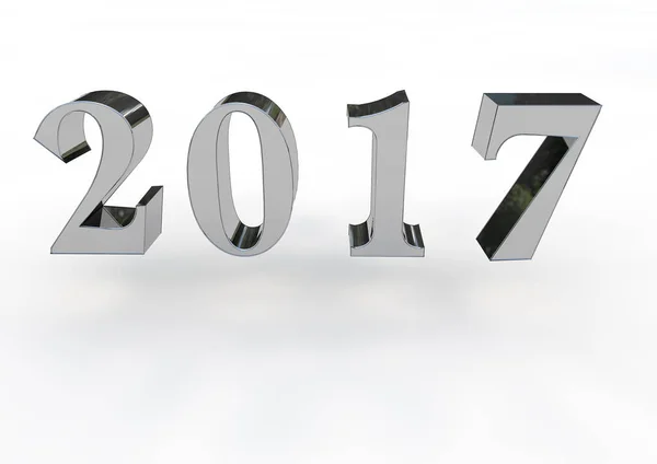 2017 nuovo anno illustrazione 3D — Foto Stock
