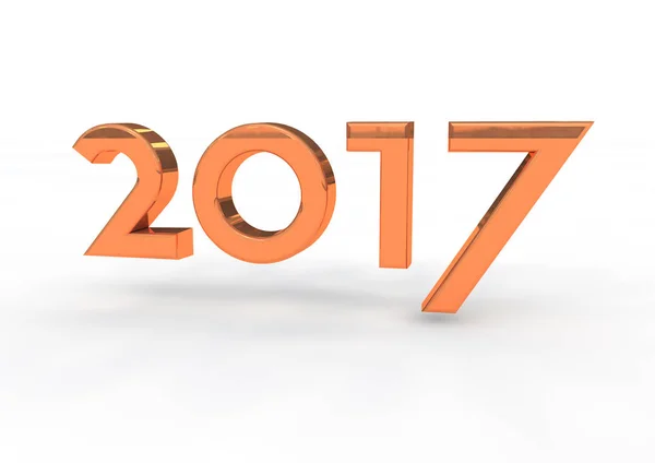 2017 nouvelle année illustration 3D — Photo