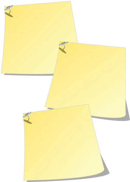 Drie post-it notities — Stockfoto