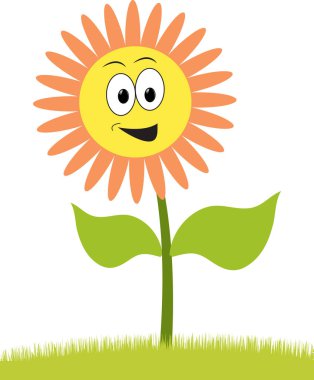 Beyaz üzerine mutlu çiçek şekil