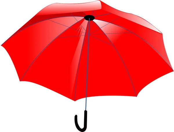 Umbrella illustration red on white — Stock Photo, Image