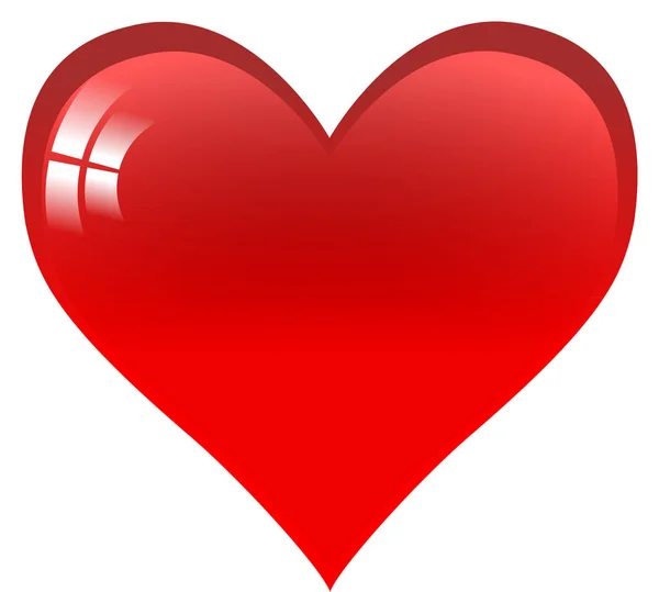Ilustração 3d coração vermelho — Fotografia de Stock