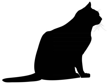 Siyah kedi silueti çizimi