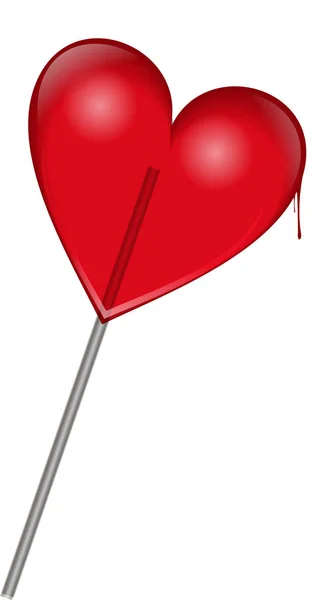 Heart shaped lolly illustration — Stock Photo, Image