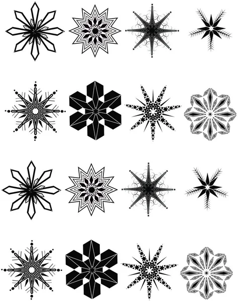 Wzorów płatka śniegu na białym — Zdjęcie stockowe