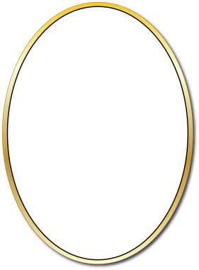 Altın metal oval dekorasyon