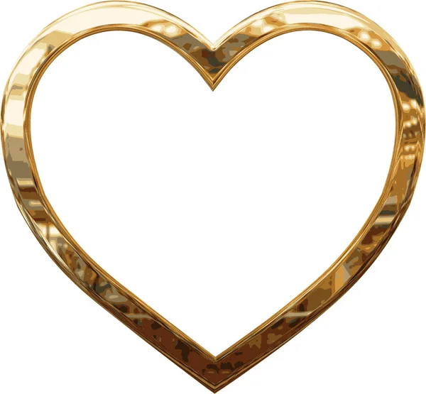 Guld metall hjärta illustration — Stockfoto