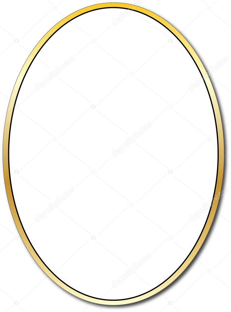 Gold metal oval decoration