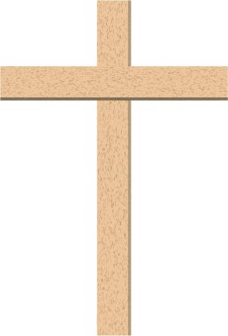 beyaz arkaplanda ahşap haç