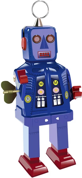 Hračka Robot na bílém — Stock fotografie