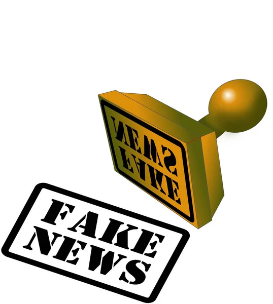 Timbro di gomma notizie false — Foto Stock