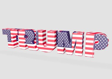 Trump bayrak ile 3d yazı