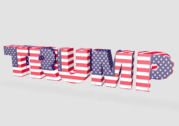 Trump 3D lettering with flag