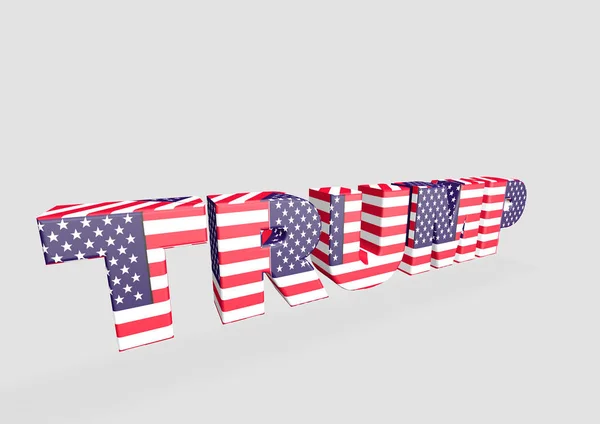 Trump 3D lettering with flag — Stock Photo, Image