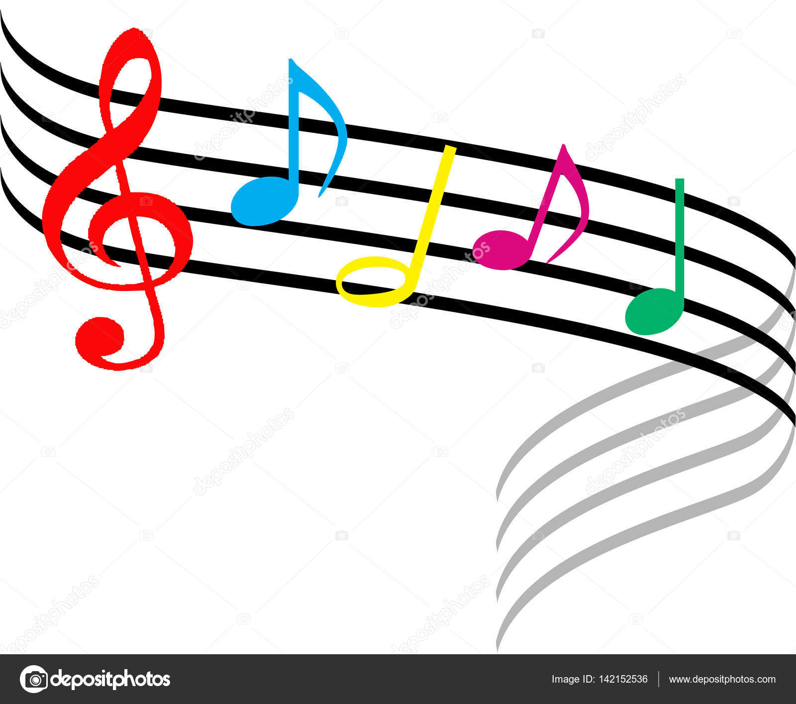 Musical notes colour on white Stock Photo by ©jamesstar 142152536