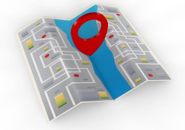 Beyaz üzerine harita illüstrasyon