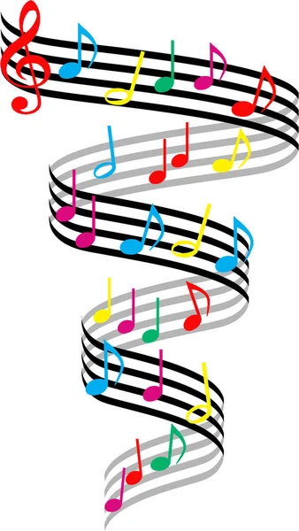 Musical notes colour on white — Stock Photo, Image