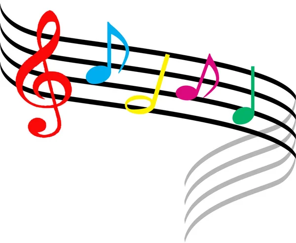 Musical notes colour on white