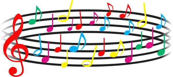 Musical notes colour on white — Stock Photo, Image