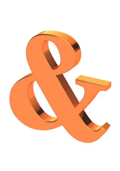 3D-gold ampersand symbool — Stockfoto