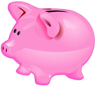 Kumbara resimde beyaz