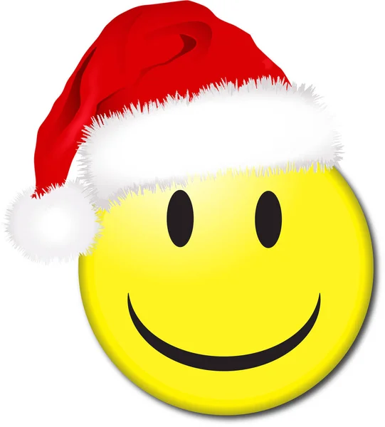 Gülümseme giyen Noel Baba şapkası — Stok fotoğraf