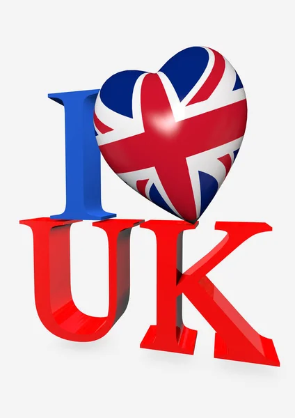 I heart the UK flag — Stock Photo, Image