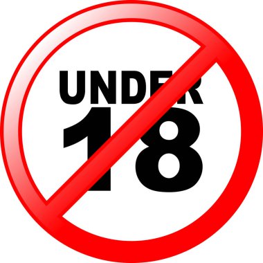 18 uyarı işareti altında