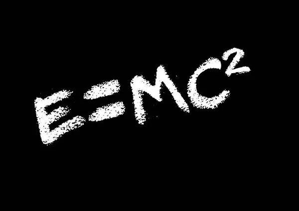 EMC2 blanc sur tableau noir — Photo