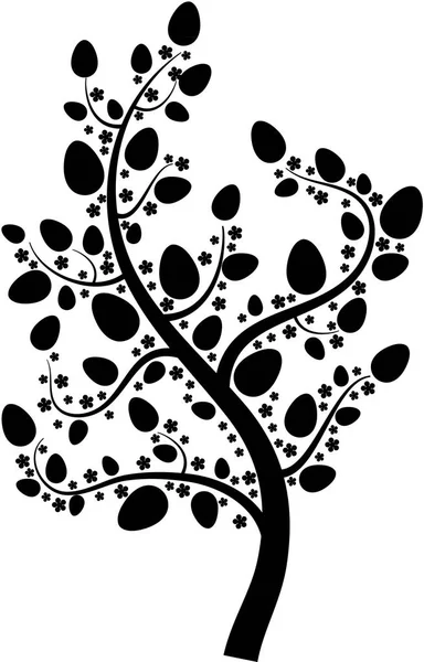 Easter egg tree silhouette illustration — Stock Photo, Image