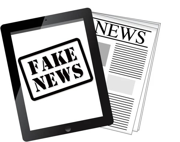 Notizie false ipad e giornale — Foto Stock