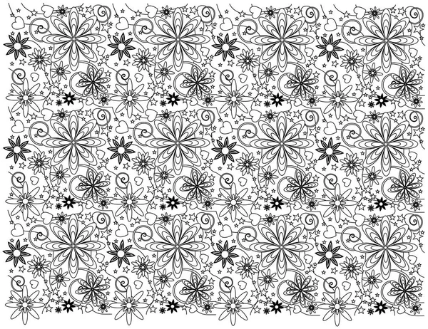 Ilustración de patrón de zentangle en blanco — Foto de Stock