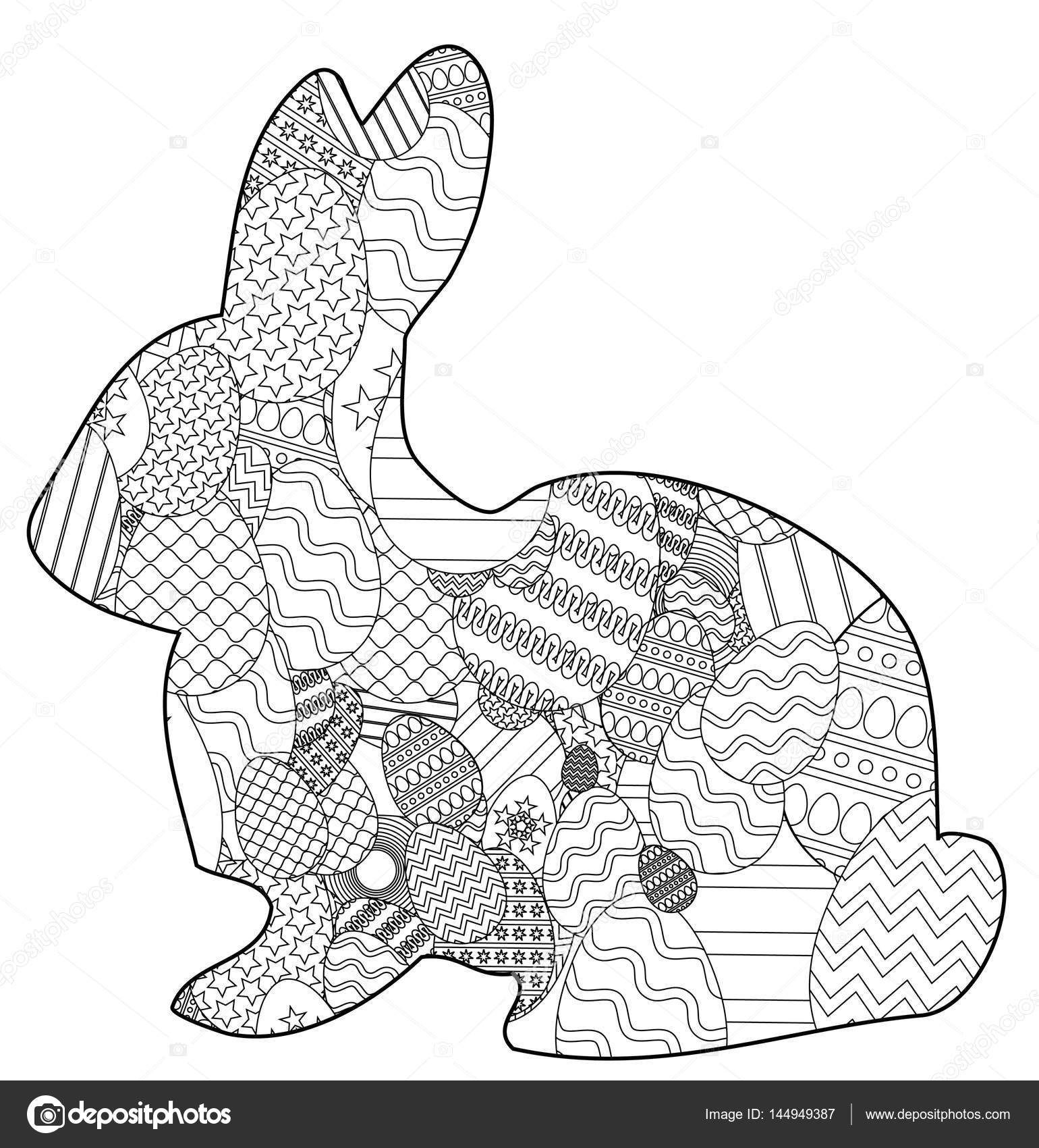 Easter rabbit zentangle illustration ⬇ Stock Photo, Image by