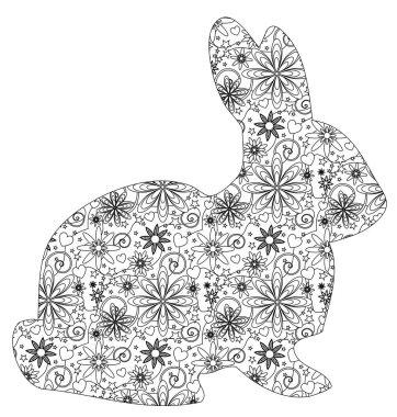 Zentangle tavşan easter illüstrasyon