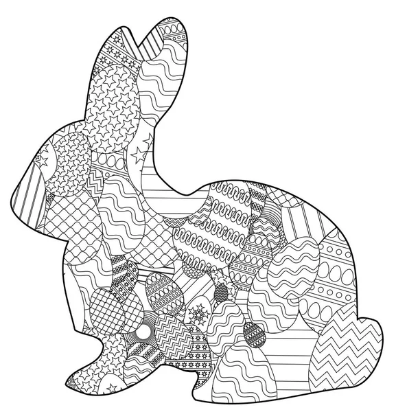 Easter rabbit zentangle illustration