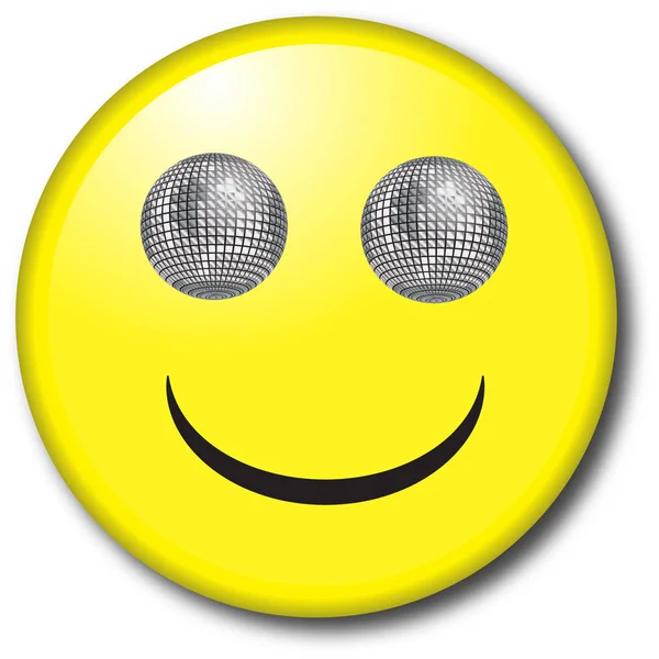 Faccina sorriso con glitter palle — Foto Stock
