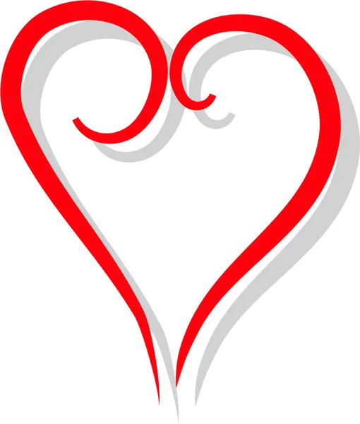 Rood hart op wit — Stockfoto
