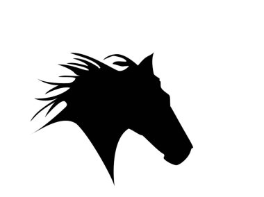 At kafası illüstrasyon siluet