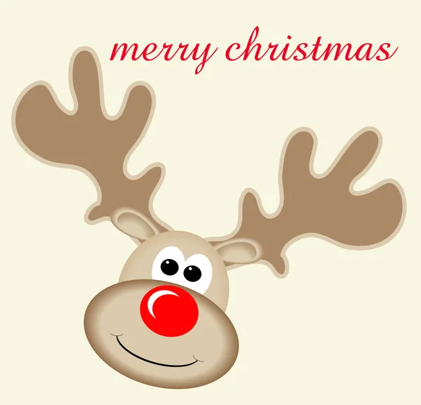 Rudolph renar karaktär glad jul kort — Stockfoto