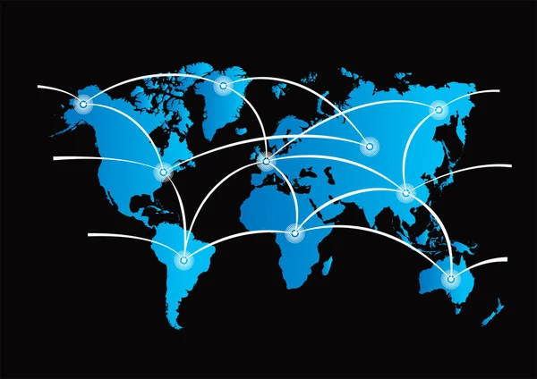 Ilustración del mapa de comunicación mundial — Foto de Stock