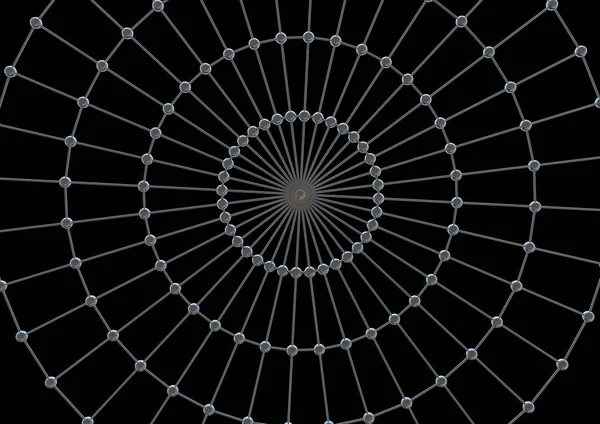 Metalen spinnen web op zwart — Stockfoto