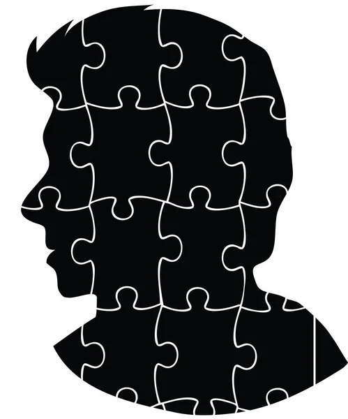 Puzzle silhouette testa — Foto Stock