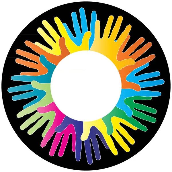 Hjälpande händer färgcirkeln — Stockfoto